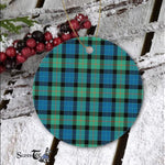 Plaid Christmas Ornaments Scottish Clan Gunn Ancient Tartan Ornament,  ceramic ornament, personalized christmas ornaments, christmas tree ornaments, christmas door decorations, Plaid Ornament, Tartan Ceramic Ornament