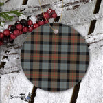 Plaid Christmas Ornaments Scottish Clan Gunn Weathered Tartan Ornament,  ceramic ornament, personalized christmas ornaments, christmas tree ornaments, christmas door decorations, Plaid Ornament, Tartan Ceramic Ornament
