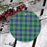 Plaid Christmas Ornaments Scottish Clan Haliburton Tartan Ornament,  ceramic ornament, personalized christmas ornaments, christmas tree ornaments, christmas door decorations, Plaid Ornament, Tartan Ceramic Ornament
