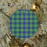 Plaid Christmas Ornaments Scottish Clan Haliburton Tartan Ornament,  ceramic ornament, personalized christmas ornaments, christmas tree ornaments, christmas door decorations, Plaid Ornament, Tartan Ceramic Ornament