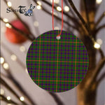 Plaid Christmas Ornaments Scottish Clan Hall Tartan Ornament,  ceramic ornament, personalized christmas ornaments, christmas tree ornaments, christmas door decorations, Plaid Ornament, Tartan Ceramic Ornament