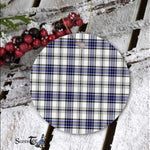 Plaid Christmas Ornaments Scottish Clan Hannay Grey Tartan Ornament,  ceramic ornament, personalized christmas ornaments, christmas tree ornaments, christmas door decorations, Plaid Ornament, Tartan Ceramic Ornament