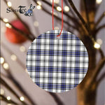 Plaid Christmas Ornaments Scottish Clan Hannay Grey Tartan Ornament,  ceramic ornament, personalized christmas ornaments, christmas tree ornaments, christmas door decorations, Plaid Ornament, Tartan Ceramic Ornament