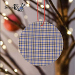 Plaid Christmas Ornaments Scottish Clan Hannay Tartan Ornament,  ceramic ornament, personalized christmas ornaments, christmas tree ornaments, christmas door decorations, Plaid Ornament, Tartan Ceramic Ornament