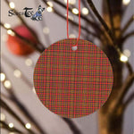 Plaid Christmas Ornaments Scottish Clan Hepburn Tartan Ornament,  ceramic ornament, personalized christmas ornaments, christmas tree ornaments, christmas door decorations, Plaid Ornament, Tartan Ceramic Ornament