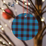Plaid Christmas Ornaments Scottish Clan Home Ancient Tartan Ornament,  ceramic ornament, personalized christmas ornaments, christmas tree ornaments, christmas door decorations, Plaid Ornament, Tartan Ceramic Ornament