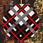 Plaid Christmas Ornaments Scottish Clan Home Tartan Ornament,  ceramic ornament, personalized christmas ornaments, christmas tree ornaments, christmas door decorations, Plaid Ornament, Tartan Ceramic Ornament
