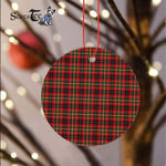 Plaid Christmas Ornaments Scottish Clan Innes Of Moray Tartan Ornament,  ceramic ornament, personalized christmas ornaments, christmas tree ornaments, christmas door decorations, Plaid Ornament, Tartan Ceramic Ornament
