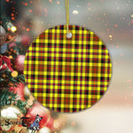 Plaid Christmas Ornaments Scottish Clan Jardine Yellow Tartan Ornament,  ceramic ornament, personalized christmas ornaments, christmas tree ornaments, christmas door decorations, Plaid Ornament, Tartan Ceramic Ornament