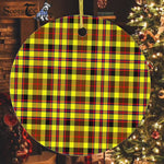 Plaid Christmas Ornaments Scottish Clan Jardine Yellow Tartan Ornament,  ceramic ornament, personalized christmas ornaments, christmas tree ornaments, christmas door decorations, Plaid Ornament, Tartan Ceramic Ornament