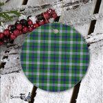 Plaid Christmas Ornaments Scottish Clan Johnston Dress Tartan Ornament,  ceramic ornament, personalized christmas ornaments, christmas tree ornaments, christmas door decorations, Plaid Ornament, Tartan Ceramic Ornament