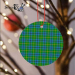Plaid Christmas Ornaments Scottish Clan Johnston Tartan Ornament,  ceramic ornament, personalized christmas ornaments, christmas tree ornaments, christmas door decorations, Plaid Ornament, Tartan Ceramic Ornament