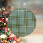 Plaid Christmas Ornaments Scottish Clan Kelly Tartan Ornament,  ceramic ornament, personalized christmas ornaments, christmas tree ornaments, christmas door decorations, Plaid Ornament, Tartan Ceramic Ornament
