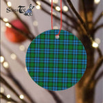 Plaid Christmas Ornaments Scottish Clan Kerr Hunting Tartan Ornament,  ceramic ornament, personalized christmas ornaments, christmas tree ornaments, christmas door decorations, Plaid Ornament, Tartan Ceramic Ornament