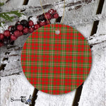 Plaid Christmas Ornaments Scottish Clan Langlands Tartan Ornament,  ceramic ornament, personalized christmas ornaments, christmas tree ornaments, christmas door decorations, Plaid Ornament, Tartan Ceramic Ornament