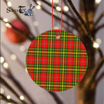 Plaid Christmas Ornaments Scottish Clan Leask Tartan Ornament,  ceramic ornament, personalized christmas ornaments, christmas tree ornaments, christmas door decorations, Plaid Ornament, Tartan Ceramic Ornament