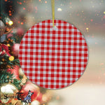 Plaid Christmas Ornaments Scottish Clan Lennox Dress Tartan Ornament,  ceramic ornament, personalized christmas ornaments, christmas tree ornaments, christmas door decorations, Plaid Ornament, Tartan Ceramic Ornament