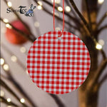 Plaid Christmas Ornaments Scottish Clan Lennox Dress Tartan Ornament,  ceramic ornament, personalized christmas ornaments, christmas tree ornaments, christmas door decorations, Plaid Ornament, Tartan Ceramic Ornament
