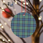 Plaid Christmas Ornaments Scottish Clan Leslie Hunting Ancient Tartan Ornament,  ceramic ornament, personalized christmas ornaments, christmas tree ornaments, christmas door decorations, Plaid Ornament, Tartan Ceramic Ornament