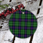 Plaid Christmas Ornaments Scottish Clan Leslie Hunting Tartan Ornament,  ceramic ornament, personalized christmas ornaments, christmas tree ornaments, christmas door decorations, Plaid Ornament, Tartan Ceramic Ornament