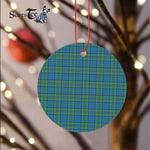 Plaid Christmas Ornaments Scottish Clan Lockhart Ancient Tartan Ornament,  ceramic ornament, personalized christmas ornaments, christmas tree ornaments, christmas door decorations, Plaid Ornament, Tartan Ceramic Ornament