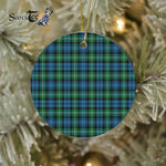 Plaid Christmas Ornaments Scottish Clan Lyon Hunting Tartan Ornament,  ceramic ornament, personalized christmas ornaments, christmas tree ornaments, christmas door decorations, Plaid Ornament, Tartan Ceramic Ornament
