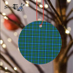 Plaid Christmas Ornaments Scottish Clan Lyon Tartan Ornament,  ceramic ornament, personalized christmas ornaments, christmas tree ornaments, christmas door decorations, Plaid Ornament, Tartan Ceramic Ornament