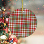 Plaid Christmas Ornaments Scottish Clan MacAlister Dress Tartan Ceramic Ornament Plaid Ornaments - Scotstee Shop