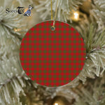 Plaid Christmas Ornaments Scottish Clan MacAlister Of Glenbarr Tartan Ceramic Ornament Plaid Ornaments - Scotstee Shop