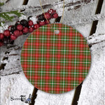 Plaid Christmas Ornaments Scottish Clan MacDougall Of Lochcarron Tartan Ceramic Ornament Plaid Ornaments - Scotstee Shop