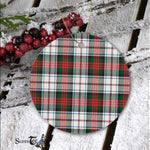Plaid Christmas Ornaments Scottish Clan MacDuff Dress Modern Tartan Ceramic Ornament Plaid Ornaments - Scotstee Shop