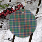 Plaid Christmas Ornaments Scottish Clan MacFarlane Hunting Ancient Tartan Ceramic Ornament Plaid Ornaments - Scotstee Shop