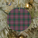 Plaid Christmas Ornaments Scottish Clan MacFarlane Hunting Modern Tartan Ceramic Ornament Plaid Ornaments - Scotstee Shop