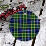 Plaid Christmas Ornaments Scottish Clan MacKellar Tartan Ceramic Ornament Plaid Ornaments - Scotstee Shop