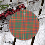 Plaid Christmas Ornaments Scottish Clan MacKinnon Ancient Tartan Ceramic Ornament Plaid Ornaments - Scotstee Shop