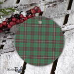 Plaid Christmas Ornaments Scottish Clan MacKinnon Hunting Ancient Tartan Ceramic Ornament Plaid Ornaments - Scotstee Shop