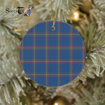 Plaid Christmas Ornaments Scottish Clan MacLaine Of Loch Buie Hunting Ancient Tartan Ceramic Ornament Plaid Ornaments - Scotstee Shop