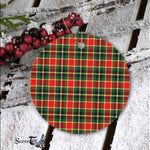 Plaid Christmas Ornaments Scottish Clan MacLean Hunting Modern Tartan Ceramic Ornament Plaid Ornaments - Scotstee Shop