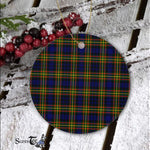 Plaid Christmas Ornaments Scottish Clan MacLellan Modern Tartan Ceramic Ornament Plaid Ornaments - Scotstee Shop
