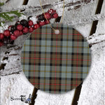 Plaid Christmas Ornaments Scottish Clan MacLeod Of Harris Weathered Tartan Ceramic Ornament Plaid Ornaments - Scotstee Shop