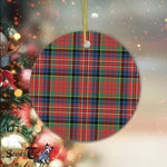 Plaid Christmas Ornaments Scottish Clan MacPherson Ancient Tartan Ceramic Ornament Plaid Ornaments - Scotstee Shop