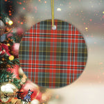 Plaid Christmas Ornaments Scottish Clan MacPherson Weathered Tartan Ceramic Ornament Plaid Ornaments - Scotstee Shop