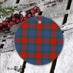 Plaid Christmas Ornaments Scottish Clan Mar Tartan Ceramic Ornament Plaid Ornaments - Scotstee Shop