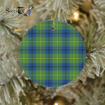 Plaid Christmas Ornaments Scottish Clan Marjoribanks Ancient Tartan Ceramic Ornament Plaid Ornaments - Scotstee Shop