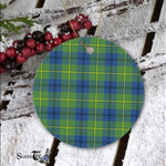 Plaid Christmas Ornaments Scottish Clan Marjoribanks Ancient Tartan Ceramic Ornament Plaid Ornaments - Scotstee Shop