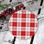 Plaid Christmas Ornaments Scottish Clan Maxwell Plaid Tartan Ceramic Ornament Plaid Ornaments - Scotstee Shop