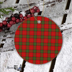 Plaid Christmas Ornaments Scottish Clan Maxwell Red Tartan Ceramic Ornament Plaid Ornaments - Scotstee Shop