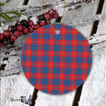 Plaid Christmas Ornaments Scottish Clan McKerrell Red Tartan Ceramic Ornament Plaid Ornaments - Scotstee Shop