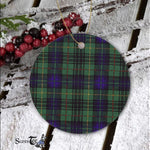 Plaid Christmas Ornaments Scottish Clan Monteith Hunting Tartan Ceramic Ornament Plaid Ornaments - Scotstee Shop