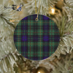 Plaid Christmas Ornaments Scottish Clan Monteith Hunting Tartan Ceramic Ornament Plaid Ornaments - Scotstee Shop